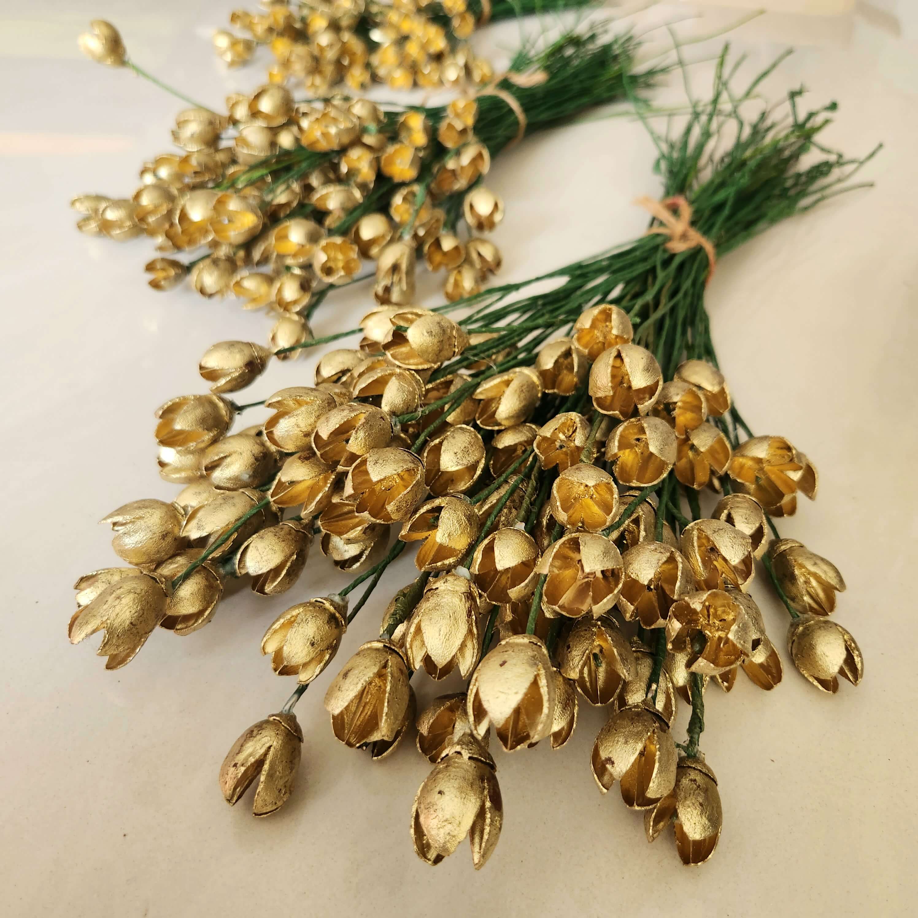 Gold Bakul Dried Flower Bunch