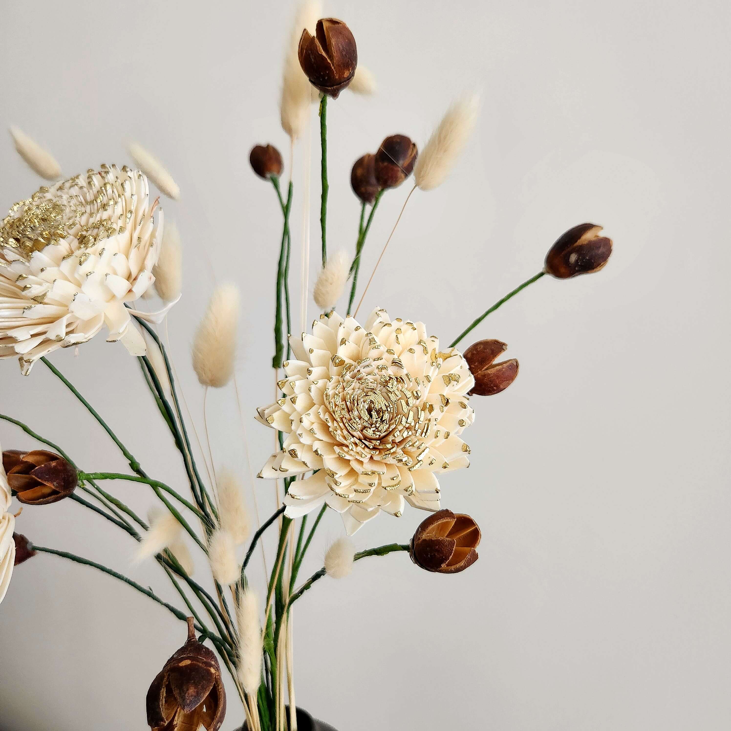 White & Gold Elegant Flower Bouquet