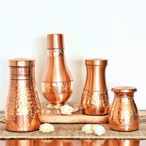 Bedside Copper Bottle with in-built glass